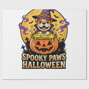 Papier Cadeau Nuit de citrouille bouledogue Halloween
