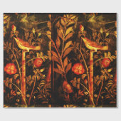 Papier Cadeau NUIT DE COLLECTION POMPEII AVEC ROSES, Rouge (Plat)