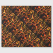 Papier Cadeau NUIT DE COLLECTION POMPEII AVEC ROSES, Rouge (Plat)