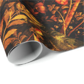 Papier Cadeau NUIT DE COLLECTION POMPEII AVEC ROSES, Rouge (Coin rond)