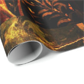 Papier Cadeau NUIT DE COLLECTION POMPEII AVEC ROSES, Rouge (Coin rond)