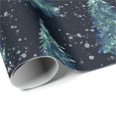 Papier Cadeau Nuit de Noël Rustique simple et moderne (Coin rond)