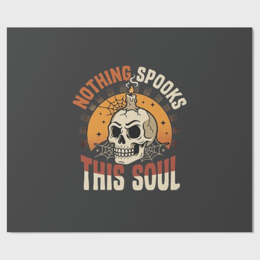 Papier Cadeau Nuit de squelette courageuse d'Halloween (Plat)