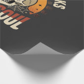Papier Cadeau Nuit de squelette courageuse d'Halloween (Coin)
