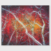 Papier Cadeau Nuit d'hiver rouge (Plat)