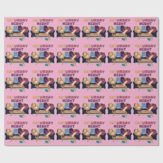 Papier Cadeau Nuit du Caturday (Plat)