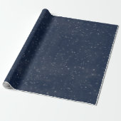 Papier Cadeau Nuit étoile bleu marine blanc gris gris argent Con (Déroulé)
