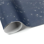 Papier Cadeau Nuit étoile bleu marine blanc gris gris argent Con<br><div class="desc">florenceK design Délicat bois starry papier d'emballage de la forêt.</div>
