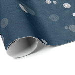 Papier Cadeau Nuit étoile bleu marine Turquoise gris argent Conf<br><div class="desc">florenceK design Délicat bois starry papier d'emballage de la forêt.</div>