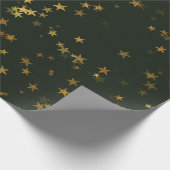 Papier Cadeau Nuit étoile Deep Green Forest Gold Confetti (Coin)