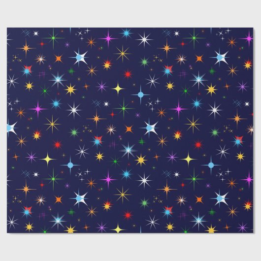 Papier Cadeau Nuit étoilée couleur Motif sans couture (Plat)