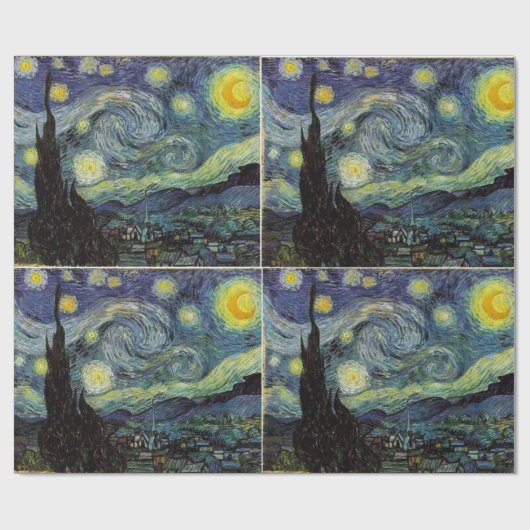Papier Cadeau Nuit étoilée par Vincent van Gogh. (Plat)