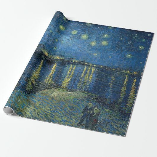 Papier Cadeau Nuit étoilée sur le Rhône (par van Gogh) (Déroulé)