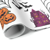 Papier Cadeau Nuit Hantée d'Halloween (Coin rond)