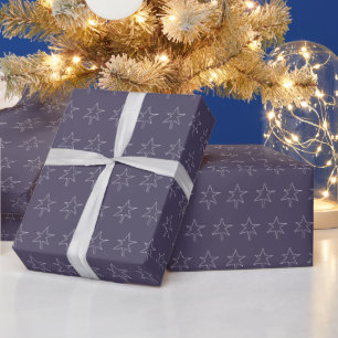 Papier Cadeau Nuit Indigo Star de Noël