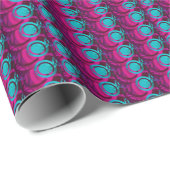 Papier Cadeau Nuits de fête Aqua + Hot Pink dottys Papier d'enve (Coin rond)