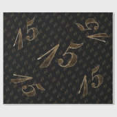 Papier Cadeau Numéro 15 Quinceanera, 15e anniversaire du Mariage (Plat)