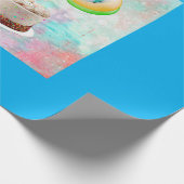 Papier Cadeau Numéro 1 Bougie sur gâteau, Joyeux anniversaire, C (Coin)