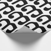 Papier Cadeau Numéro cambodgien 3 / Trois / ៣ (Bei) Script Khmer (Coin)