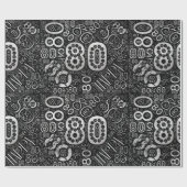 Papier Cadeau Numéro d'anniversaire Nuage de mot 80 D ID270 (Plat)