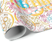 Papier Cadeau Numéro d'anniversaire Nuage de mot Cent B ID270 (Coin rond)