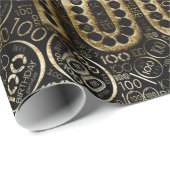 Papier Cadeau Numéro d'anniversaire Nuage de mot Cent C ID270 (Coin rond)