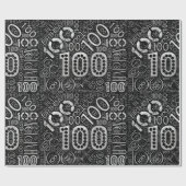 Papier Cadeau Numéro d'anniversaire Nuage de mot Cent D ID270 (Plat)