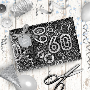 Papier Cadeau Numéro d'anniversaire Nuage de mot Soixante D ID27