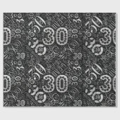 Papier Cadeau Numéro d'anniversaire Nuage de mot Trente D ID270 (Plat)