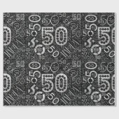 Papier Cadeau Numéro d'anniversaire Nuage de mots Cinquante D ID (Plat)