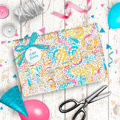 Papier Cadeau Numéro d'anniversaire Nuage de mots Vingt B ID270