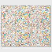 Papier Cadeau Numéro de l'anniversaire Nuage de mots 90 B ID270 (Plat)