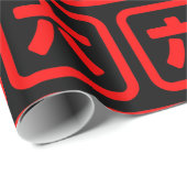 Papier Cadeau Numéro japonais Six 六 (Coin rond)