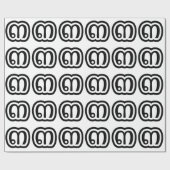 Papier Cadeau Numéro thaïlandais 3 / Trois / ๓ (Sam) Écriture th (Plat)