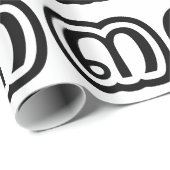 Papier Cadeau Numéro thaïlandais 3 / Trois / ๓ (Sam) Écriture th (Coin rond)