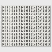 Papier Cadeau Numéros Typographie Art Cadeau (Plat)