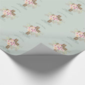 Papier Cadeau NUN - Ordination ou anniversaire - Croix florale (Coin)