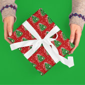 Papier Cadeau Nurse Joyeux sapin de Noël Arrière - plan rouge