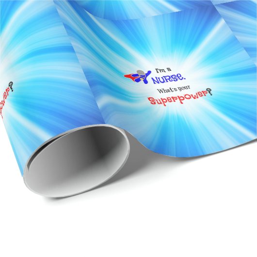 Papier Cadeau Nurse Superhero, Humour (Coin rond)