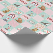 Papier Cadeau Nursery Patchwork Cirque Pastell Motif (Coin)