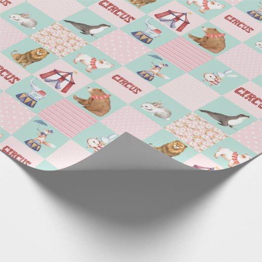 Papier Cadeau Nursery Patchwork Cirque Pastell Motif (Coin)