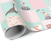 Papier Cadeau Nursery Patchwork Cirque Pastell Motif (Coin rond)