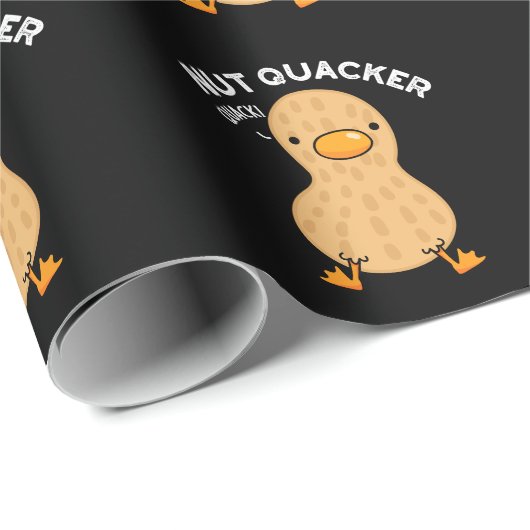 Papier Cadeau Nut Quacker Funny Peanut Puns Dark BG (Coin rond)