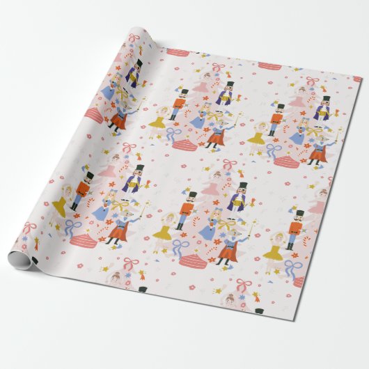 Papier Cadeau Nutacker Pink Christmas Tree Holiday (Déroulé)