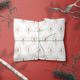 Papier Cadeau Nutcracker aquarelle botanique mignon fils de Noël