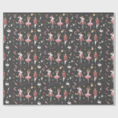 Papier Cadeau Nutcracker Ballerina Noël (Plat)