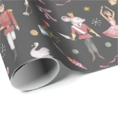 Papier Cadeau Nutcracker Ballerina Noël (Coin rond)