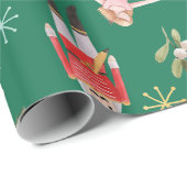 Papier Cadeau Nutcracker Ballerina Noël (Coin rond)