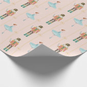 Papier Cadeau Nutcracker Ballerina Pink Vintage Noël (Coin)