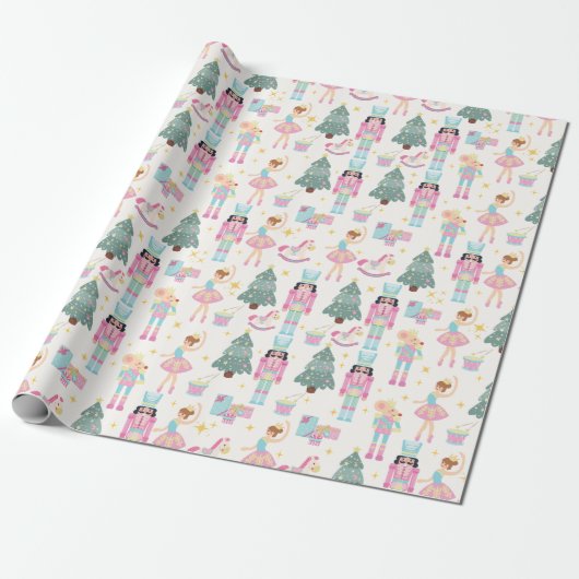 Papier Cadeau Nutcracker Ballet Christmas Wrapping Paper (Déroulé)